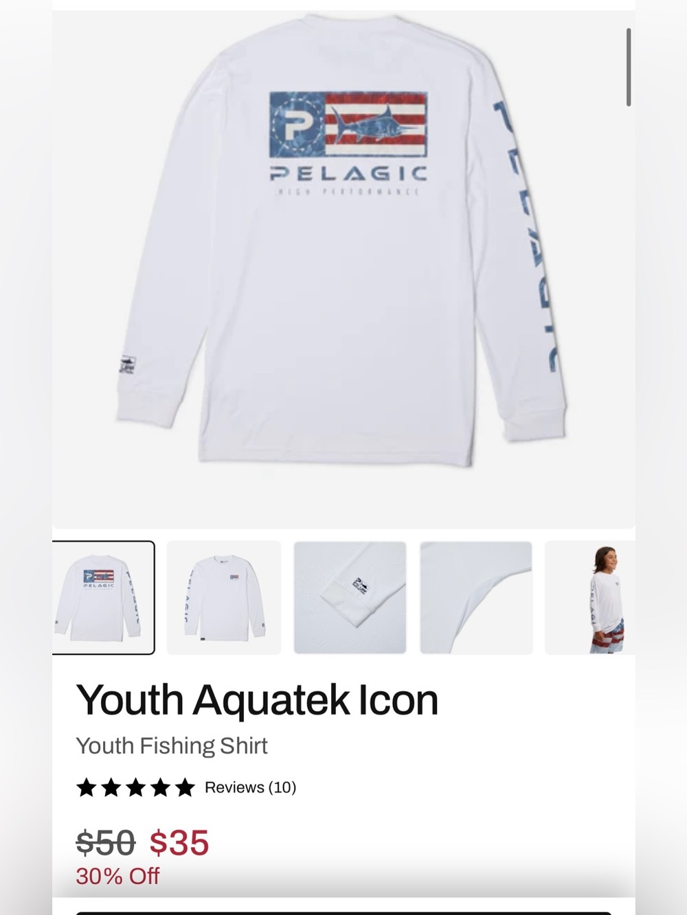 Pelagic Bundle -Boys Red, White & Blue Fishing Shorts & Matching shirt Size M. - Picture 7 of 9